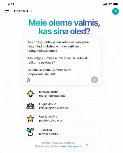 Valga G&uuml;mnaasium ootab kooliperega liituma!